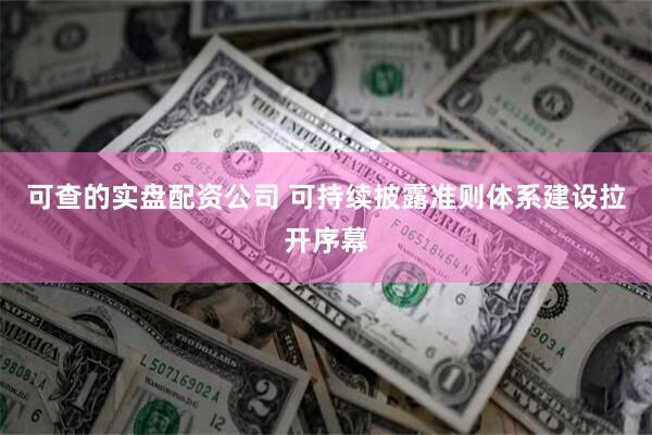 可查的实盘配资公司 可持续披露准则体系建设拉开序幕