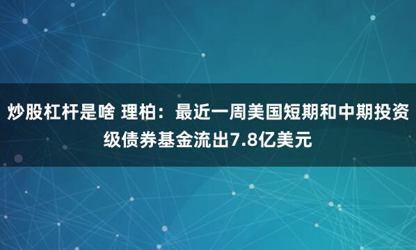 炒股杠杆是啥 理柏：最近一周美国短期和中期投资级债券基金流出7.8亿美元